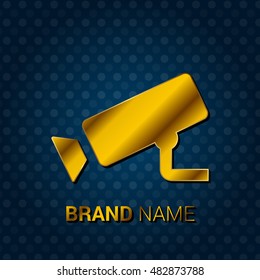 Wall Mount Camera Royal Golden & Blue Metallic Premium Corporate Logo / Icon