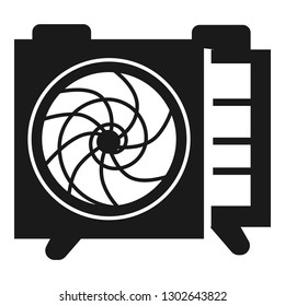 Wall mounted air conditioner icon. Simple illustration of wall mounted air conditioner vector icon for web design isolated on white background