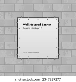 Wall Mounted Banner on Marble Background Vector Illustration.
