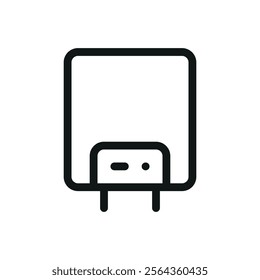 Wall mounted boiler isolated icon, home boiler for central heating system vector symbol with editable stroke