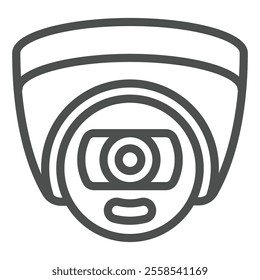 Wall mounted camera line icon, surveillance and spying concept. Vector graphics. Wide angle lens camera sign on white background, outline style icon for mobile or web design