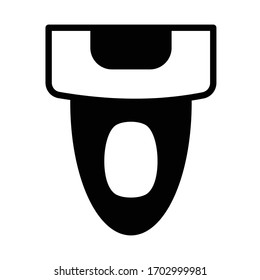 Wall Mounted Commode lavatory Top View Design, Hygienic Western Toilet Flush Vector Icon design