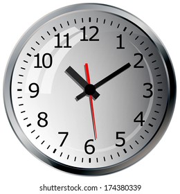 Die Wand montierte digitale Uhr.