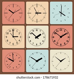 Wall mounted digital clock. Vector illustration.
