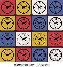 Wall mounted digital clock. Vector illustration.