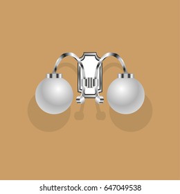 Wall mounted electric lamp. Vector illustration.