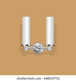 Wall mounted electric lamp. Vector illustration.