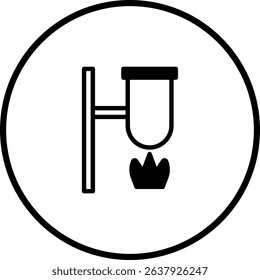 Wall Mounted Gas Lamp Silhouette Icon, Symbolizing Vintage Lighting Fixtures and Design