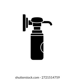 Wall mounted liquid soap dispenser silhouette vector illustration for bathroom hygiene hand wash and commercial restroom facilities