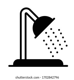 Wall Mounted Multi Function Fixed Shower Head And Arm Concept Vector Icon, bathroom facilities on white background, good habits symbol, Bath Faucet  Design,