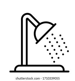 Wall Mounted Multi Function Fixed Shower Head And Arm Concept Vector Icon, bathroom facilities on white background, good habits symbol, Bath Faucet  Design,