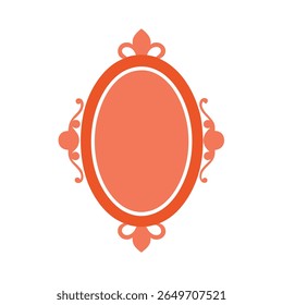Design de estilo de linha de ícone de espelho oval montado na parede