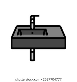 wall mounted sink color icon vector. wall mounted sink sign. isolated symbol illustration