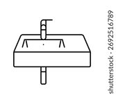 wall mounted sink line icon vector. wall mounted sink sign. isolated contour symbol black illustration