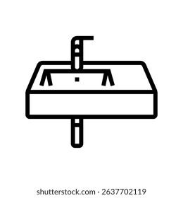 wall mounted sink line icon vector. wall mounted sink sign. isolated contour symbol black illustration