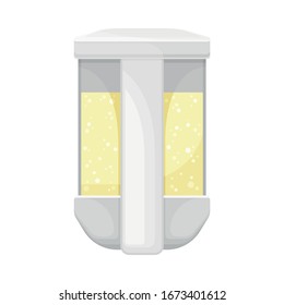 Wall Mounted Soap Dispenser for Hand Cleansing Vector Illustration