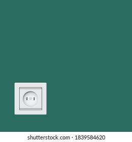 Wall mounted socket in classic version. Vector illustration.