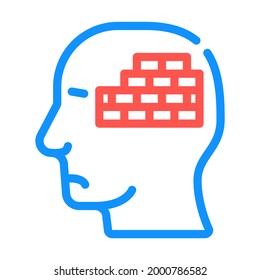 wall neurosis problem color icon vector. wall neurosis problem sign. isolated symbol illustration