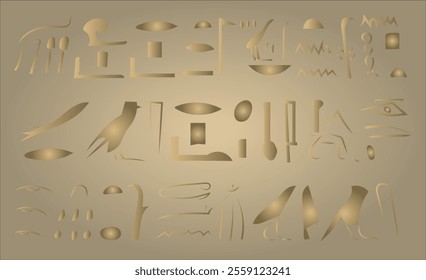 Wall od Ancient Egypt with hieroglyphs  