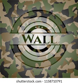 Wall on camouflage texture