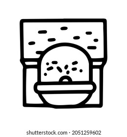 wall outdoor fountain line vector doodle simple icon