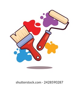 Pincel de pared ilustración vectorial de dibujos animados.