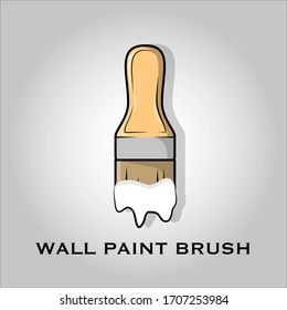 Wall paint brush flat icon vector. Isolated objects. Vector illustration. Simple vector for Graphic design. Decoration, Construction, Design, Renovation, housework equipment Concept. 