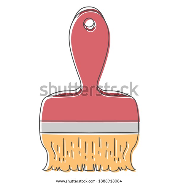 Wall Paint Brush Hand Drawn Design Stock Vector (Royalty Free
