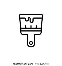 icono de pincel de pintura de pared. Dibujar un icono negro de pincel. ilustración del vector de icono de esquema aislada en fondo blanco. Vector de icono Pincel de pintura