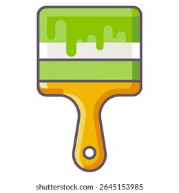 Wall paint brush icon on white background 