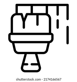 Wall Paint Brush Icon Outline Vector. Remodel Kitchen. Remodeling Home