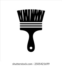 Wall paint brush icon silhouette vector illustration design on white background.