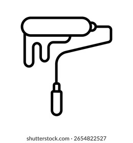  wall paint brush icon white on background