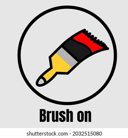wall paint usability or excess icon. Trendy wall paint use or excess icon white background. icon on a paint holder or bucket for wall paint use or excess