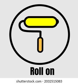 wall paint usability or excess icon. Trendy wall paint use or excess icon white background. icon on a paint holder or bucket for wall paint use or excess