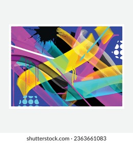 wall painting abstract mural street art packaging color splash background vector 