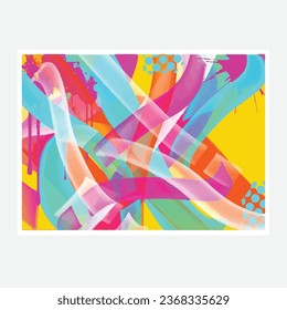wall painting abstract mural street art packaging color splash background vector