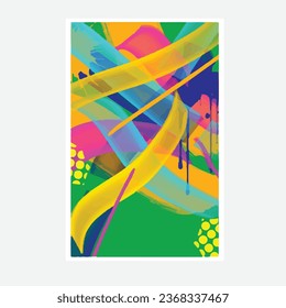 wall painting abstract mural street art packaging color splash background vector