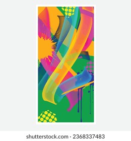 wall painting abstract mural street art packaging color splash background vector