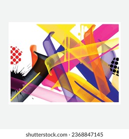 wall painting abstract mural street art packaging color splash background vector