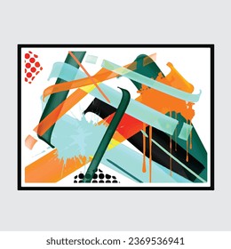 wall painting abstract mural street art packaging color splash background vector