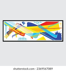 wall painting abstract mural street art packaging color splash background vector