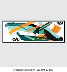 wall painting abstract mural street art packaging color splash background vector