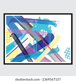 wall painting abstract mural street art packaging color splash background vector