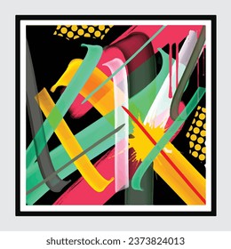 wall painting abstract mural street art packaging color splash background vector