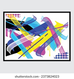 wall painting abstract mural street art packaging color splash background vector