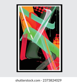 wall painting abstract mural street art packaging color splash background vector
