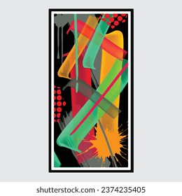 wall painting abstract mural street art packaging color splash background vector
