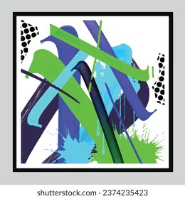 wall painting abstract mural street art packaging color splash background vector