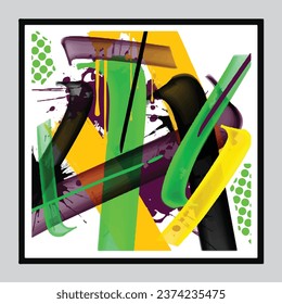 wall painting abstract mural street art packaging color splash background vector